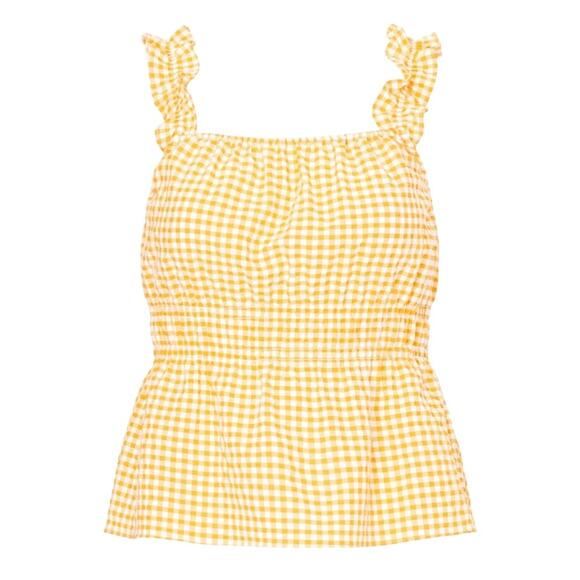 Slate & Willow Gingham Tank Top in Yellow, Size XS - Picture 1 of 8